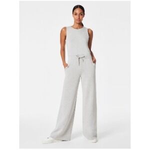 SPANX airEssentials Jumpsuit Grey Heather Sleeveless Wide Leg Lounge XL